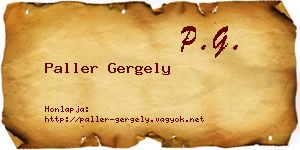 Paller Gergely névjegykártya